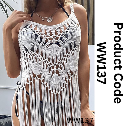 Crochet Tassel Cover Up Dress